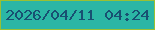 文字の大きさ：5、枠の色：9ac033、背景の色：2bb6a5、文字の色：185072 無料ブログパーツのブログ時計