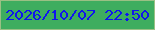 文字の大きさ：4、枠の色：9ac084、背景の色：3ead5f、文字の色：0f15ee 無料ブログパーツのブログ時計