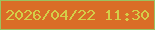 文字の大きさ：3、枠の色：9ac260、背景の色：da6d27、文字の色：d4ce48 無料ブログパーツのブログ時計
