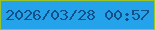 文字の大きさ：5、枠の色：9ac328、背景の色：24a3eb、文字の色：135088 無料ブログパーツのブログ時計