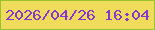 文字の大きさ：3、枠の色：9ac330、背景の色：efdc5b、文字の色：8737d1 無料ブログパーツのブログ時計
