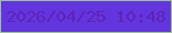 文字の大きさ：2、枠の色：9ac392、背景の色：6335de、文字の色：5d23b9 無料ブログパーツのブログ時計