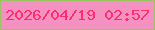 文字の大きさ：1、枠の色：9ac462、背景の色：f392c1、文字の色：fb2c72 無料ブログパーツのブログ時計