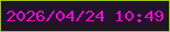 文字の大きさ：1、枠の色：9ac60f、背景の色：1f1428、文字の色：f706da 無料ブログパーツのブログ時計
