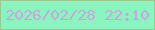 文字の大きさ：3、枠の色：9ac98b、背景の色：8bf4c0、文字の色：c4a7df 無料ブログパーツのブログ時計