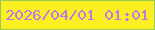 文字の大きさ：2、枠の色：9aca53、背景の色：f9ef21、文字の色：be78e9 無料ブログパーツのブログ時計