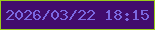 文字の大きさ：3、枠の色：9acb1a、背景の色：420c6c、文字の色：7b68e1 無料ブログパーツのブログ時計