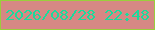 文字の大きさ：3、枠の色：9ace3c、背景の色：d68884、文字の色：1adb9c 無料ブログパーツのブログ時計