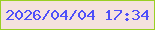 文字の大きさ：2、枠の色：9acf25、背景の色：f5e2df、文字の色：4f4ff9 無料ブログパーツのブログ時計
