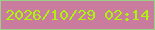 文字の大きさ：2、枠の色：9acf86、背景の色：ca7c9f、文字の色：adf40b 無料ブログパーツのブログ時計