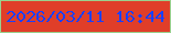 文字の大きさ：3、枠の色：9ad08e、背景の色：e03e29、文字の色：1a40fe 無料ブログパーツのブログ時計