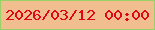 文字の大きさ：4、枠の色：9ad167、背景の色：f0be8f、文字の色：df0816 無料ブログパーツのブログ時計