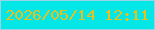 文字の大きさ：3、枠の色：9ad1e6、背景の色：05e7e6、文字の色：e5c21d 無料ブログパーツのブログ時計