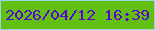 文字の大きさ：4、枠の色：9ad3e2、背景の色：62c013、文字の色：5b05d1 無料ブログパーツのブログ時計