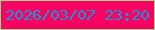 文字の大きさ：4、枠の色：9ad486、背景の色：f70463、文字の色：1396db 無料ブログパーツのブログ時計