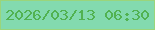 文字の大きさ：1、枠の色：9ad57b、背景の色：83daaf、文字の色：51b251 無料ブログパーツのブログ時計