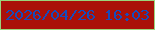 文字の大きさ：1、枠の色：9ad57c、背景の色：aa1109、文字の色：164bbb 無料ブログパーツのブログ時計