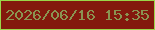 文字の大きさ：5、枠の色：9ad649、背景の色：83190d、文字の色：8a9451 無料ブログパーツのブログ時計