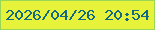 文字の大きさ：1、枠の色：9ad655、背景の色：e7f23b、文字の色：13697f 無料ブログパーツのブログ時計