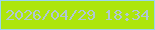 文字の大きさ：3、枠の色：9ad6ee、背景の色：ade60c、文字の色：b0c7d4 無料ブログパーツのブログ時計