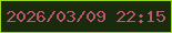 文字の大きさ：2、枠の色：9ad91d、背景の色：192a0e、文字の色：b9576b 無料ブログパーツのブログ時計