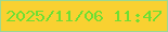 文字の大きさ：3、枠の色：9ad992、背景の色：f9d131、文字の色：6edf33 無料ブログパーツのブログ時計