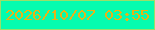 文字の大きさ：2、枠の色：9adf69、背景の色：05fcaf、文字の色：e8b317 無料ブログパーツのブログ時計