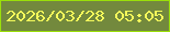 文字の大きさ：1、枠の色：9ae009、背景の色：73893d、文字の色：f6fc5b 無料ブログパーツのブログ時計