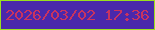 文字の大きさ：4、枠の色：9ae01e、背景の色：4a28ab、文字の色：c9335f 無料ブログパーツのブログ時計