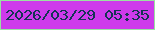 文字の大きさ：1、枠の色：9ae1a1、背景の色：ce3aeb、文字の色：153454 無料ブログパーツのブログ時計