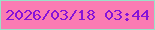 文字の大きさ：3、枠の色：9ae1c8、背景の色：fb7bb3、文字の色：8712d8 無料ブログパーツのブログ時計