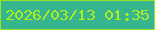 文字の大きさ：2、枠の色：9ae224、背景の色：35b68f、文字の色：afed1c 無料ブログパーツのブログ時計