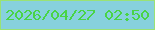 文字の大きさ：4、枠の色：9ae275、背景の色：87d1dd、文字の色：49d445 無料ブログパーツのブログ時計