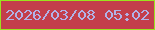 文字の大きさ：5、枠の色：9ae31e、背景の色：c33e4b、文字の色：b1b2e7 無料ブログパーツのブログ時計