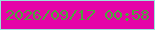 文字の大きさ：5、枠の色：9ae4da、背景の色：e504a8、文字の色：4ea53c 無料ブログパーツのブログ時計