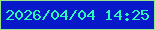 文字の大きさ：5、枠の色：9ae58b、背景の色：0819ca、文字の色：29f9bc 無料ブログパーツのブログ時計