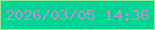 文字の大きさ：4、枠の色：9ae797、背景の色：00d596、文字の色：ba94c2 無料ブログパーツのブログ時計