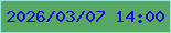 文字の大きさ：5、枠の色：9ae8dd、背景の色：55a964、文字の色：1c09d4 無料ブログパーツのブログ時計