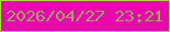 文字の大きさ：5、枠の色：9ae92d、背景の色：eb05af、文字の色：95ad58 無料ブログパーツのブログ時計