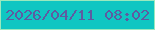 文字の大きさ：2、枠の色：9ae9be、背景の色：0fc6c2、文字の色：5e5ba1 無料ブログパーツのブログ時計