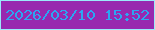 文字の大きさ：5、枠の色：9aeafa、背景の色：9829af、文字の色：2ba6f2 無料ブログパーツのブログ時計