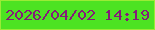 文字の大きさ：3、枠の色：9aeb36、背景の色：4ce322、文字の色：841b79 無料ブログパーツのブログ時計