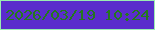 文字の大きさ：4、枠の色：9aecb1、背景の色：5a2ccc、文字の色：24781d 無料ブログパーツのブログ時計