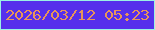 文字の大きさ：5、枠の色：9af1e4、背景の色：562fec、文字の色：e89559 無料ブログパーツのブログ時計