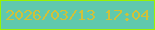文字の大きさ：4、枠の色：9af201、背景の色：60c9ad、文字の色：d1c138 無料ブログパーツのブログ時計