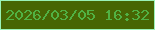 文字の大きさ：3、枠の色：9af2b7、背景の色：476603、文字の色：51b143 無料ブログパーツのブログ時計