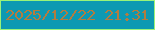 文字の大きさ：5、枠の色：9af379、背景の色：0d99b2、文字の色：b37c3f 無料ブログパーツのブログ時計