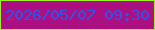 文字の大きさ：1、枠の色：9af520、背景の色：ab0f82、文字の色：2d54eb 無料ブログパーツのブログ時計