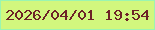 文字の大きさ：5、枠の色：9af5b1、背景の色：d2f77e、文字の色：6d2327 無料ブログパーツのブログ時計