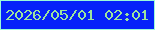 文字の大きさ：5、枠の色：9af9d8、背景の色：0521f9、文字の色：9ce39e 無料ブログパーツのブログ時計